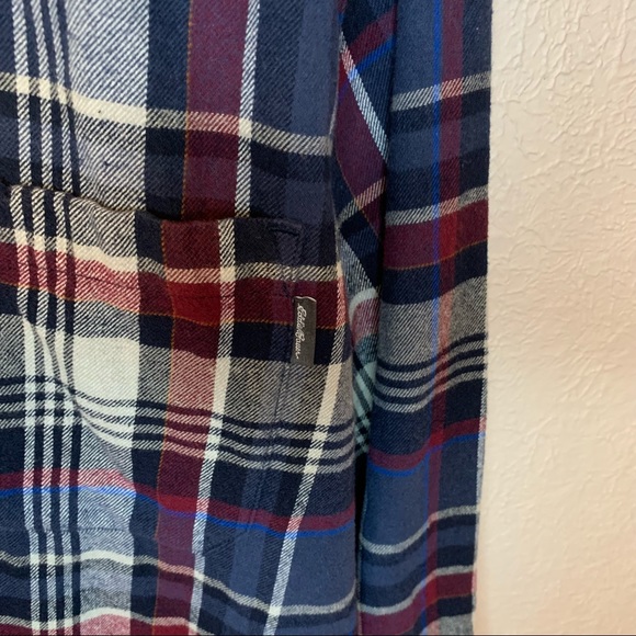 NWT Eddie Bauer Blue Bristol Plaid Flannel - Picture 6 of 6